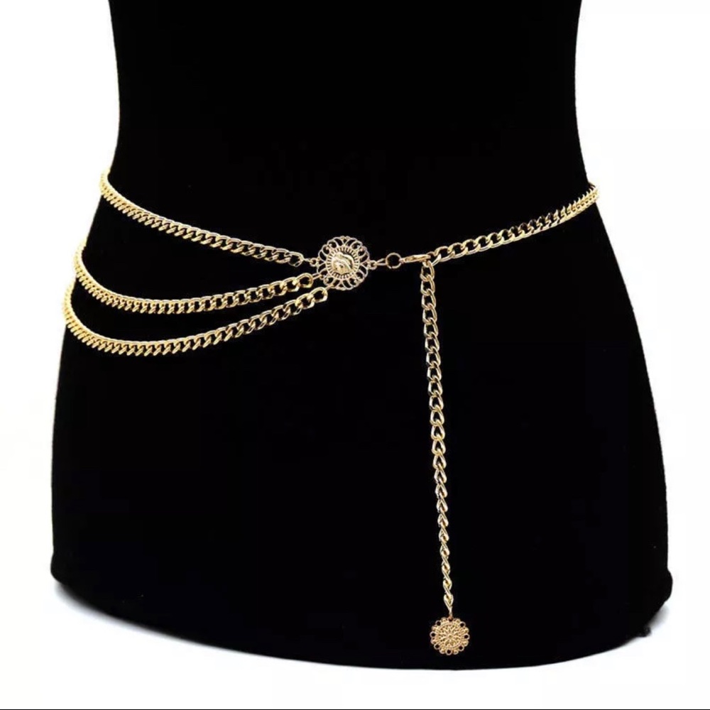 3/$30 ❤️ Gold Plate Chain Waist Belt - Picture 3 of 4